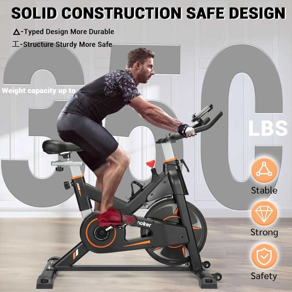 Indoor Cycling Bike w/ Whisper-Quiet Belt Drive, Premium Comfort, and State-of-the-Art Monitoring | TekChoice Electronics