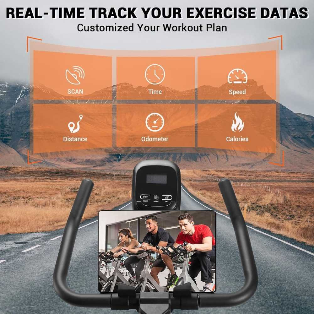 Indoor Cycling Bike w/ Whisper-Quiet Belt Drive, Premium Comfort, and State-of-the-Art Monitoring | TekChoice Electronics