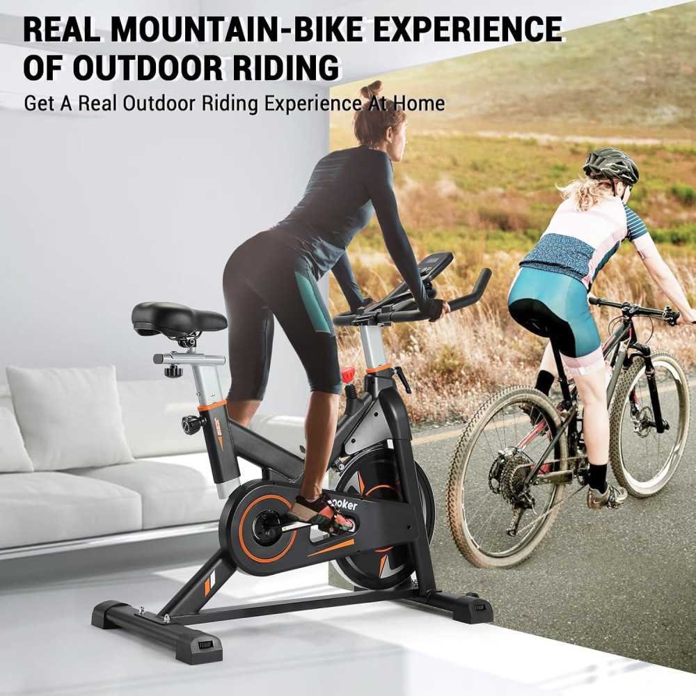 Indoor Cycling Bike w/ Whisper-Quiet Belt Drive, Premium Comfort, and State-of-the-Art Monitoring | TekChoice Electronics