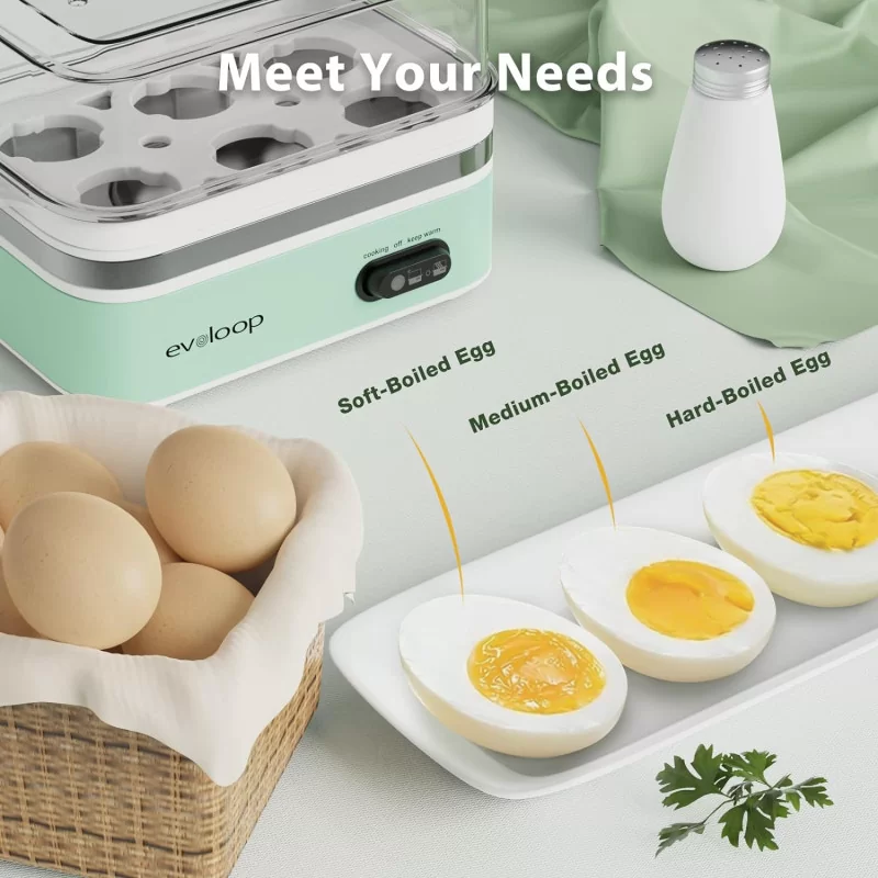 Evoloop Electric Rapid Egg Cooker w/  6 Eggs Capacity