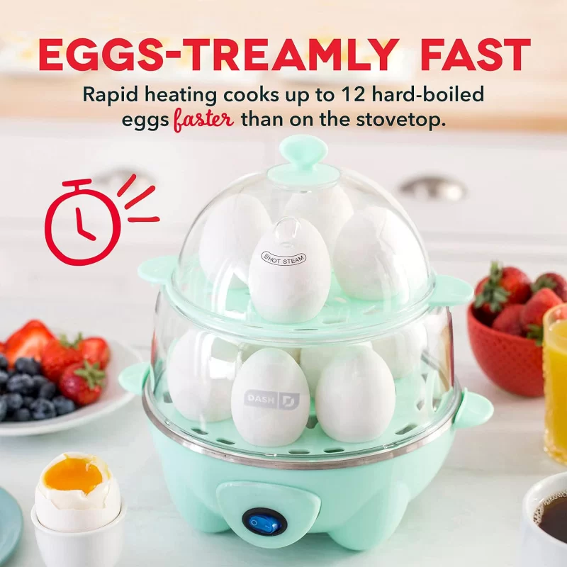 DASH Deluxe Rapid Egg Cooker - 12 Egg Capacity, w/ Auto Shut Off Feature