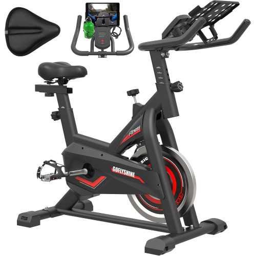 Exercise Bike Workout Bike w/ Pad Mount, LCD Monitor, and Whisper-Quiet Belt Drive | TekChoice Electronics