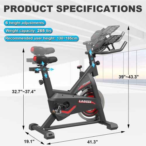 Exercise Bike Workout Bike w/ Pad Mount, LCD Monitor, and Whisper-Quiet Belt Drive | TekChoice Electronics