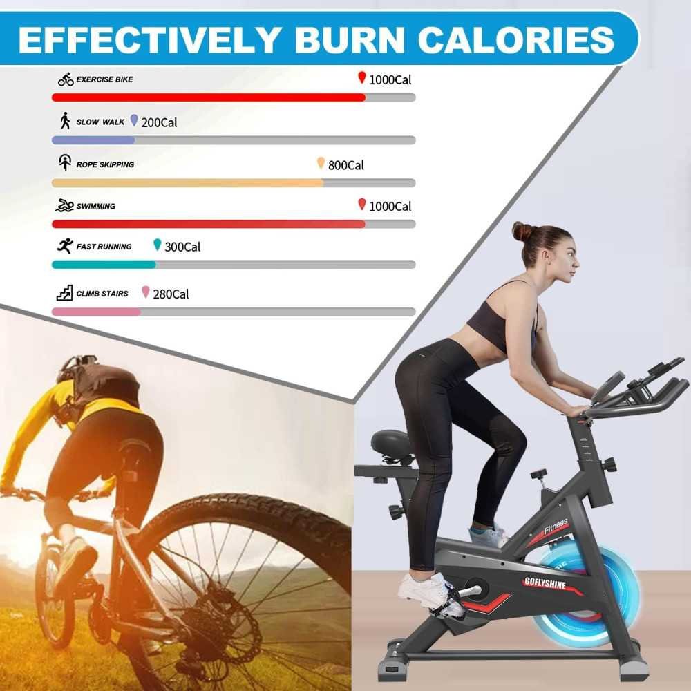 Exercise Bike Workout Bike w/ Pad Mount, LCD Monitor, and Whisper-Quiet Belt Drive | TekChoice Electronics