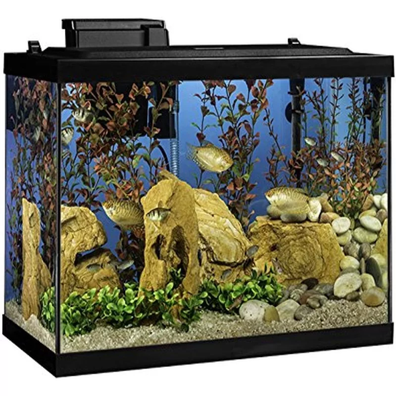 20 Gallon Metal Aquarium Stand w/ Accessories Storage, 27"L x 15.7"W, Tank not included