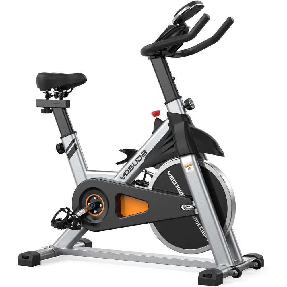 Indoor Stationary Cycle Bike w/ Tablet Mount and Cushioned Seat