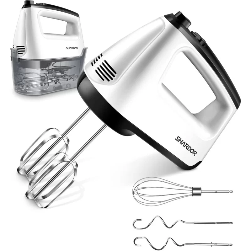 Shardor 6 Speed Electric Hand Mixer w/ 5 Stainless Steel Accessories