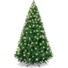 Pre-Lit Premium Hinged Artificial Holiday Christmas Pine Tree w/ 1,000 Branch Tips, 250 Lights, Metal Hinges and Foldable Base
