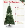 Pre-Lit Artificial Holiday Christmas Spruce Tree w/ Lights - Premium Hinged Tree with Metal Hinges and Foldable Base