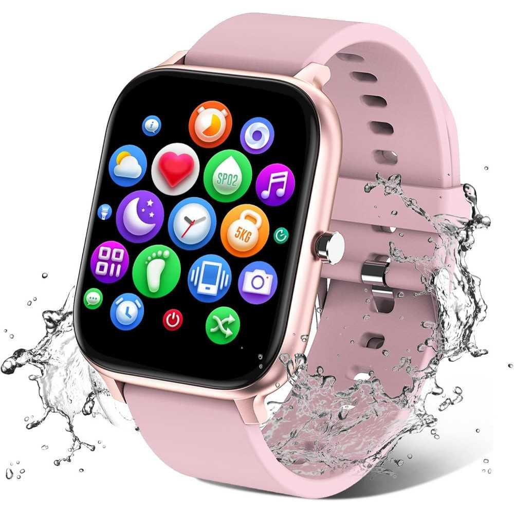 1.69” Full Touch Smart Watch for Men and Women, IP68 Waterproof with Heart Rate Monitor and Sleep Tracker