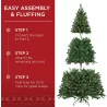 Pre-Lit Spruce Artificial Holiday Christmas Tree w/ 250 Incandescent Lights, 798 Branch Tips, Easy Assembly Metal Hinges and Fol