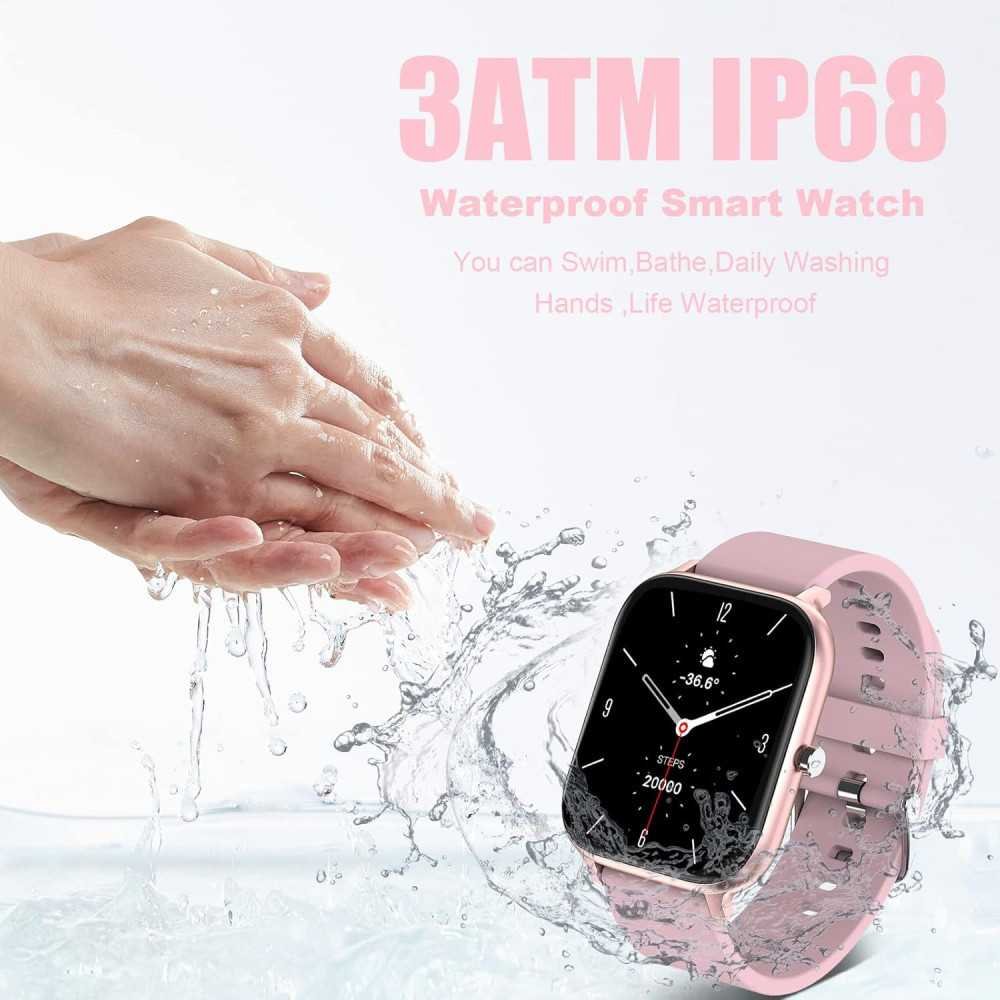 1.69” Full Touch Smart Watch for Men and Women, IP68 Waterproof with Heart Rate Monitor and Sleep Tracker