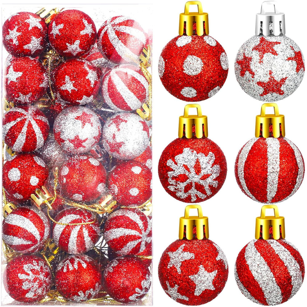 Christmas Plastic Glitter Ball Ornaments