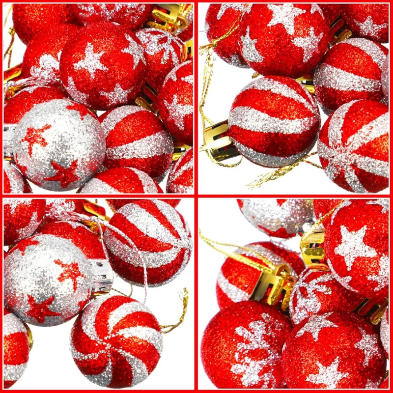 Christmas Plastic Glitter Ball Ornaments