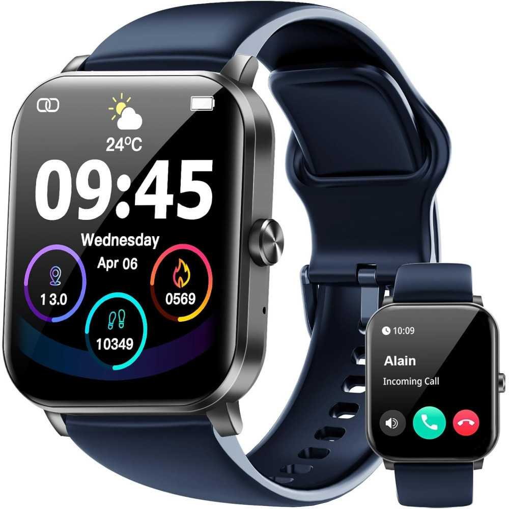 1.85 inch HD Smartwatch for Adults - Calls, Fitness Tracking, IP68 Waterproof, Heart Rate and Sleep Monitoring | TekChoice Electronics 1.85 inch HD Smartwatch for Adults - Calls, Fitness Tracking, IP68 Waterproof, Heart Rate and Sleep Monitoring | TekChoice Electronics