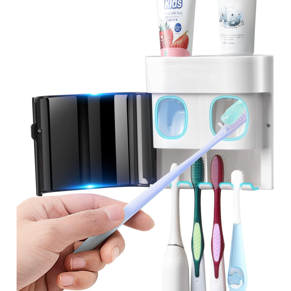 Toothbrush Holder & Toothpaste Dispenser Set
