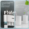Toothbrush Holders for Wall Mounting w/ Automatic Toothpaste Dispensers