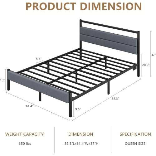 Smart Bed Frame with LED Headboard and Heavy Duty Support System | TekChoice Electronics