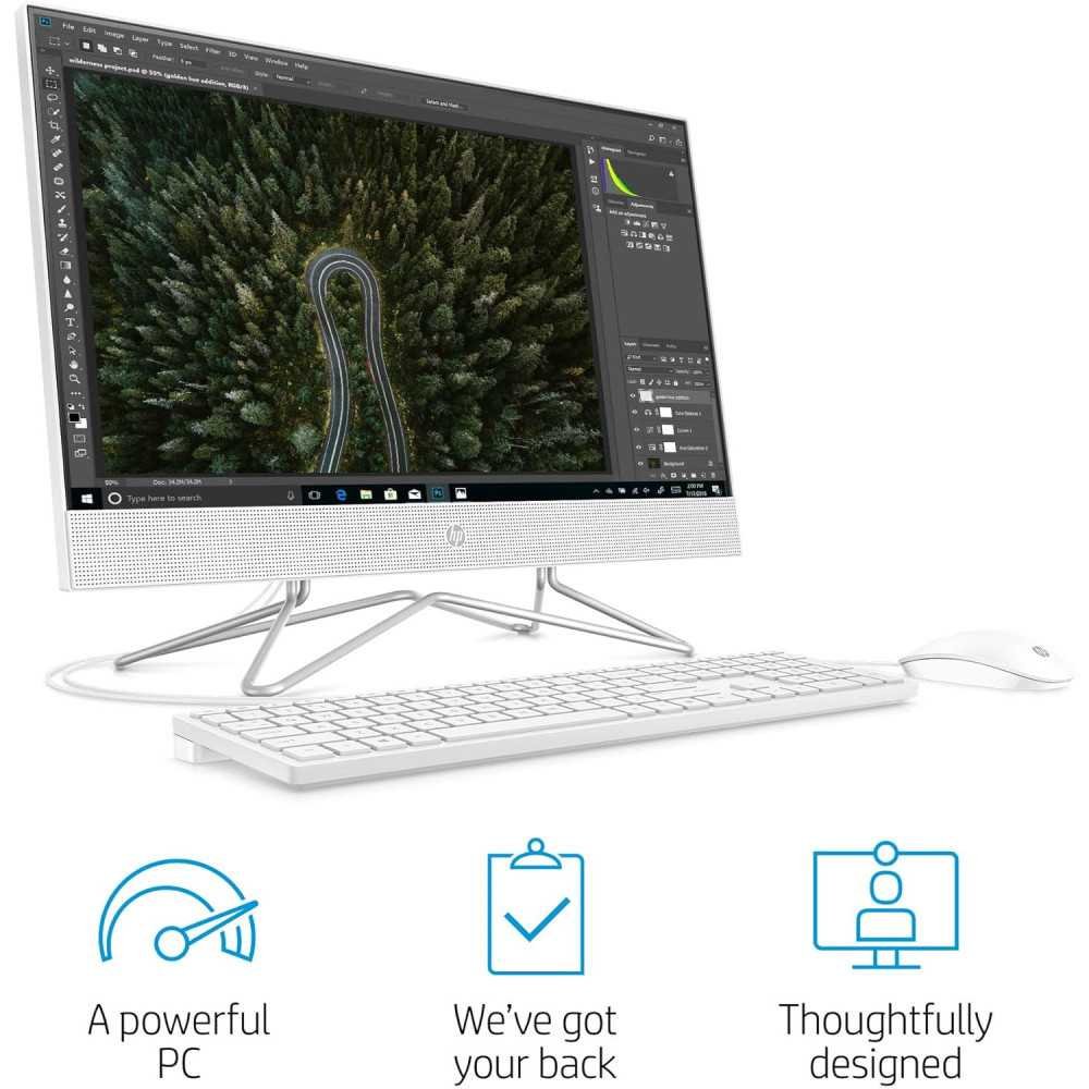 HP 24 inch All-in-One Desktop Computer AMD Athlon Silver 3050U with 8GB RAM and 256GB SSD on Windows 10 Home