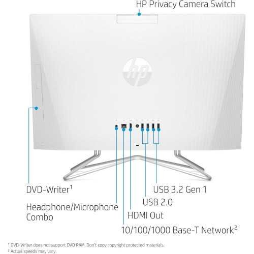 HP 24 inch All-in-One Desktop Computer AMD Athlon Silver 3050U with 8GB RAM and 256GB SSD on Windows 10 Home