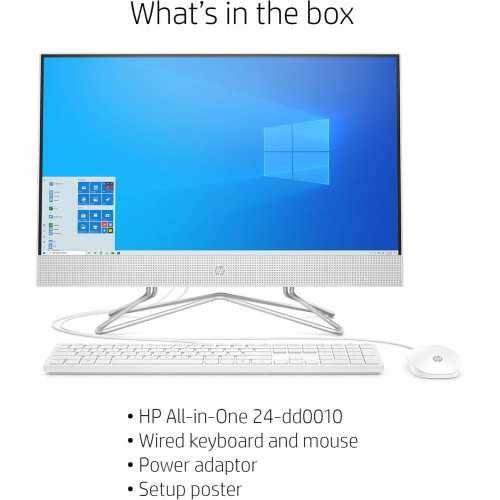 HP 24 inch All-in-One Desktop Computer AMD Athlon Silver 3050U with 8GB RAM and 256GB SSD on Windows 10 Home