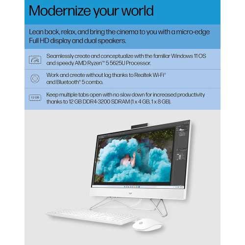 HP 23.8 inch All-in-One PC - Ryzen 5, Radeon Graphics, and Touchscreen Brilliance | TekChoice Electronics