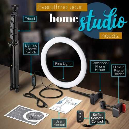 12 inch LED Ring Light Stand and Phone Holder for Content Creation | TekChoice Electronics