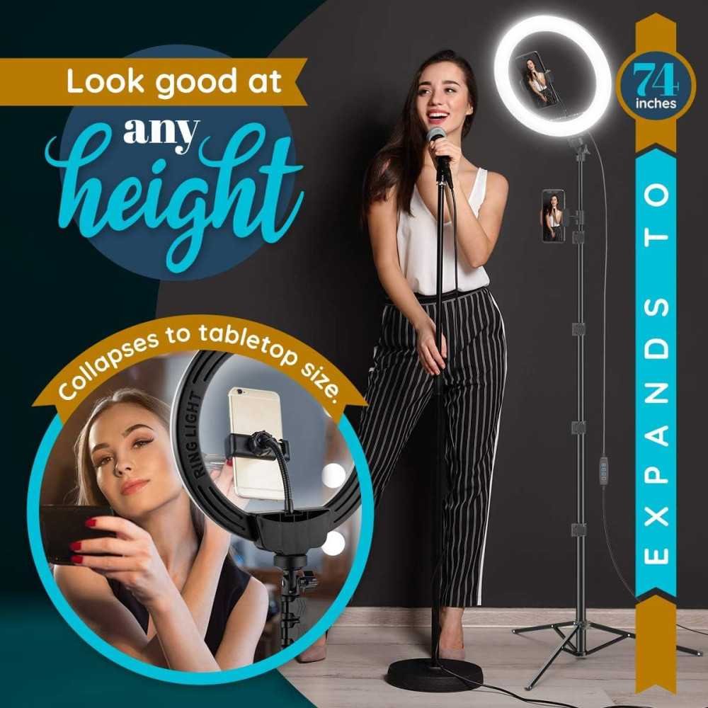 12 inch LED Ring Light Stand and Phone Holder for Content Creation | TekChoice Electronics