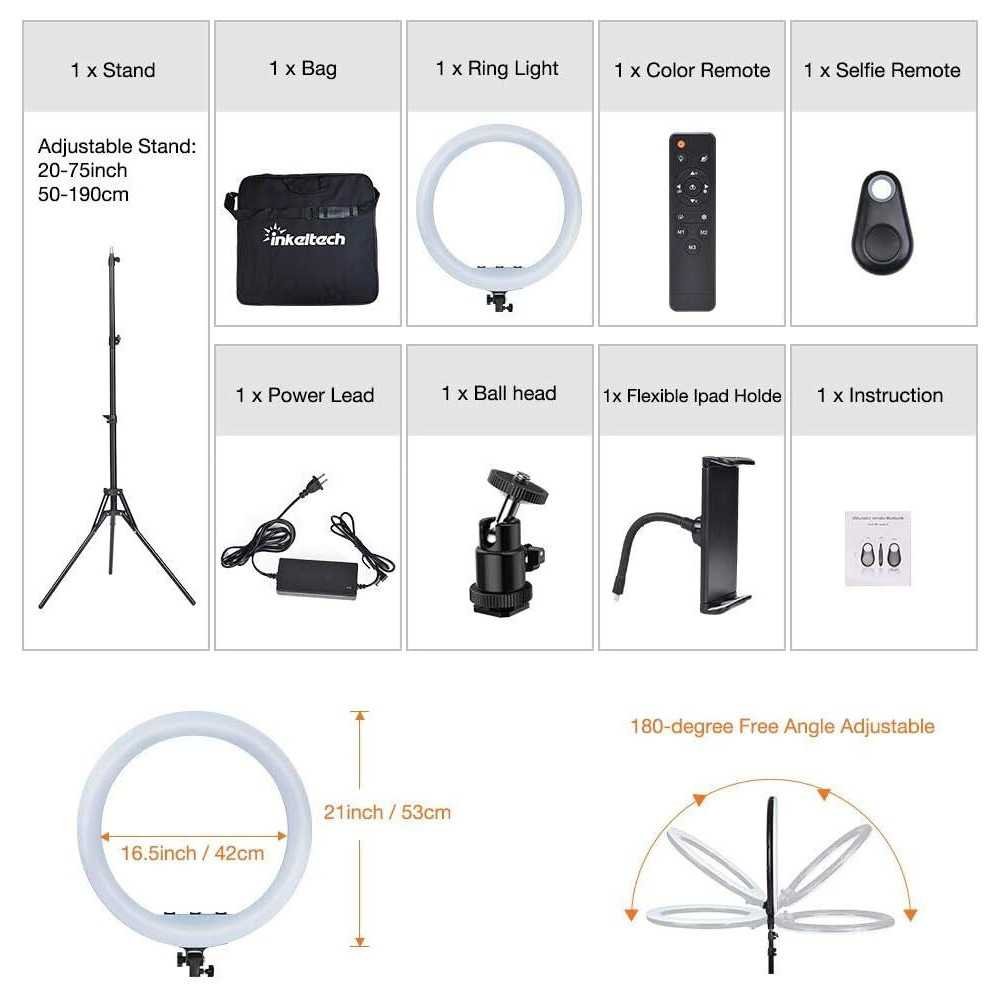 21 inch LED Ring Light Set for Flawless Makeup, Selfies, and Professional Videos