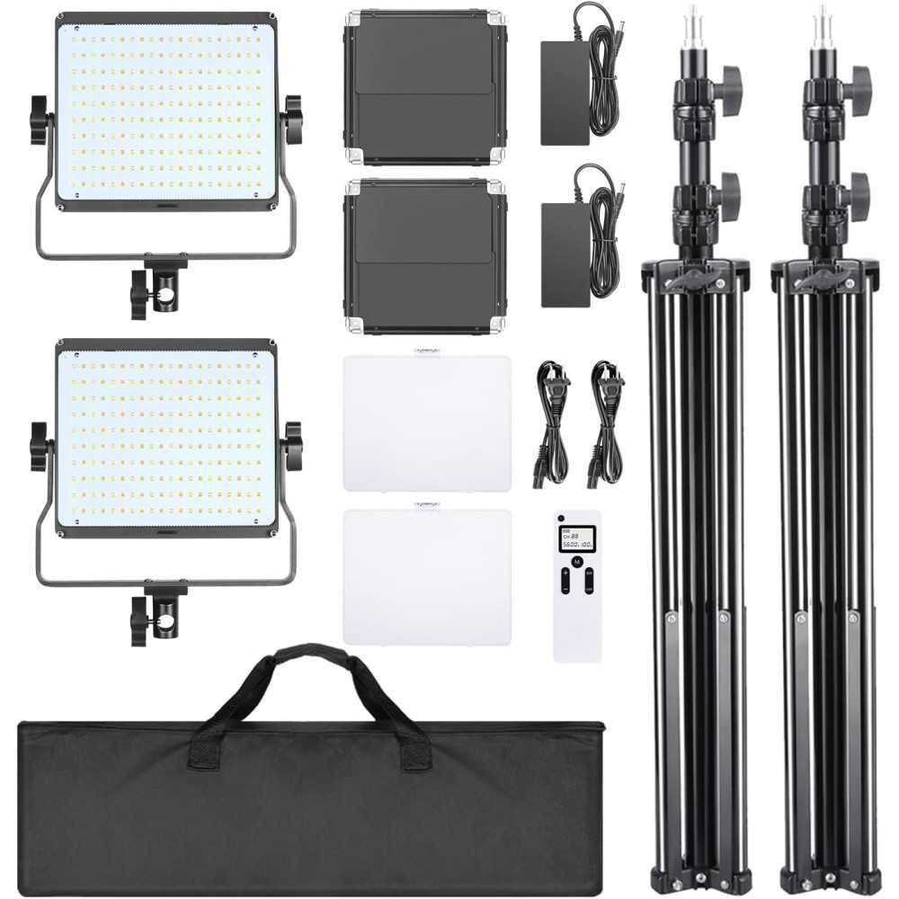 (2 Pack) LED Video Light Bundle for Stunning Photography Results | TekChoice Electronics