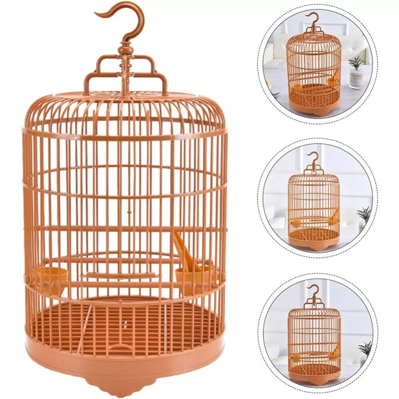 Vintage Bird Cage – Decorative Hanging Bird Cage w/ Feeder