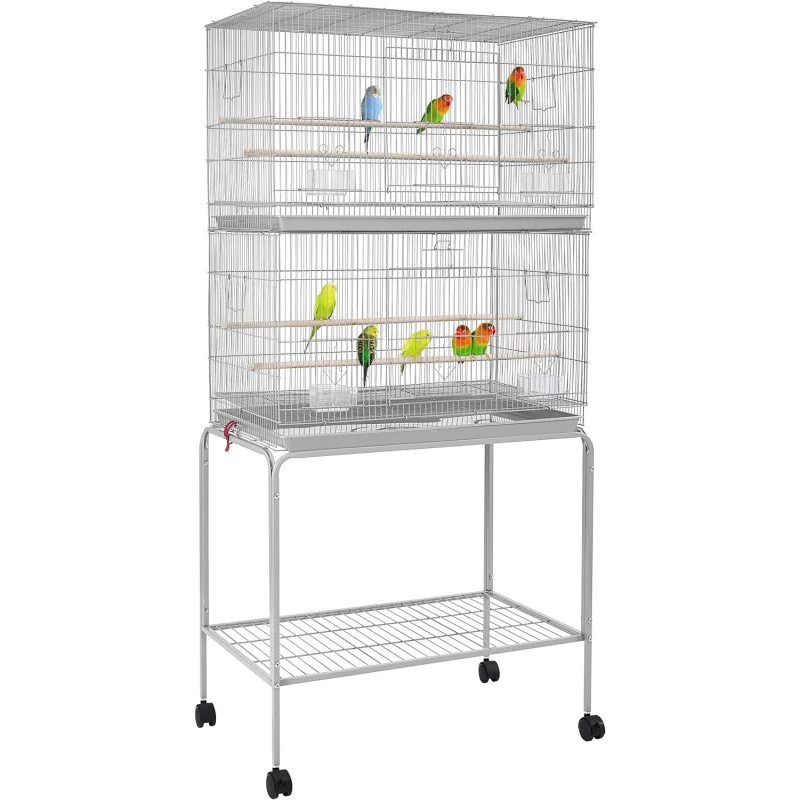 47-inch Flight Bird Cages designed for Parakeets, Cockatiels, Conures, Budgies, Finches, Lovebirds, Canaries, and Parrots