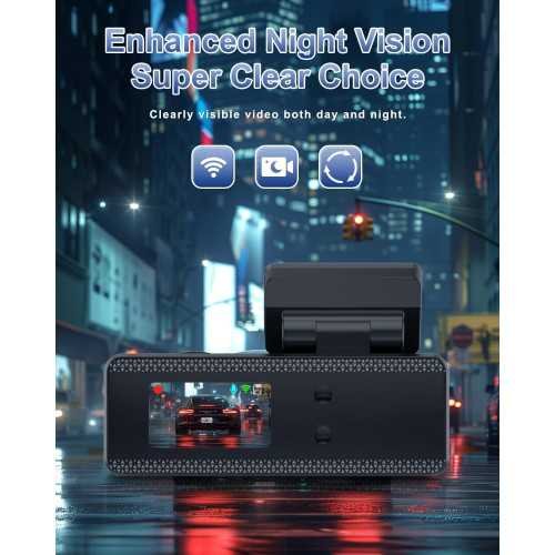 4K Plus 1080P WiFi Dash Cam with Front and Rear Cameras, App Control, and Smart Parking Monitor | TekChoice Electronics
