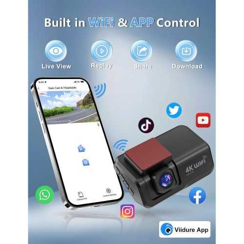 Dual Dash Cam - 4K Plus 1080P Resolution, WiFi Connectivity, Night Vision, and 24/7 Parking Monitor | TekChoice Electronics