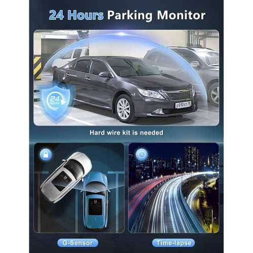 Dual Dash Cam - 4K Plus 1080P Resolution, WiFi Connectivity, Night Vision, and 24/7 Parking Monitor | TekChoice Electronics