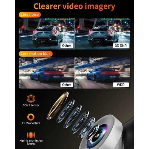 4K Front and Rear Dash Cam with Enhanced Night Vision and 60 FPS | TekChoice Electronics