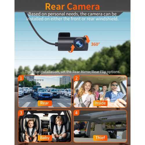 4K Front and Rear Dash Cam with Enhanced Night Vision and 60 FPS | TekChoice Electronics