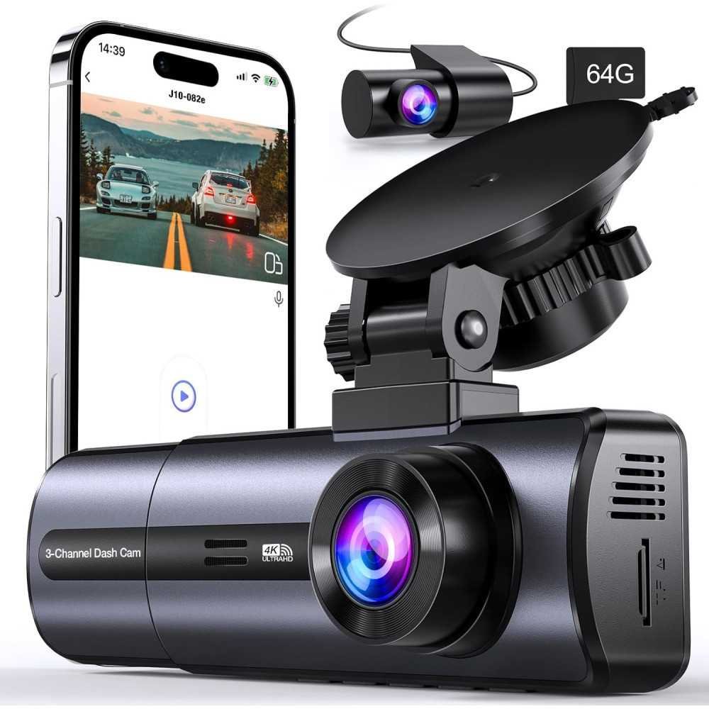Triple Dash Cam with 4K Resolution, 24-Hour Monitoring, and Smart Control Features | TekChoice Electronics Triple Dash Cam with 4K Resolution, 24-Hour Monitoring, and Smart Control Features | TekChoice Electronics