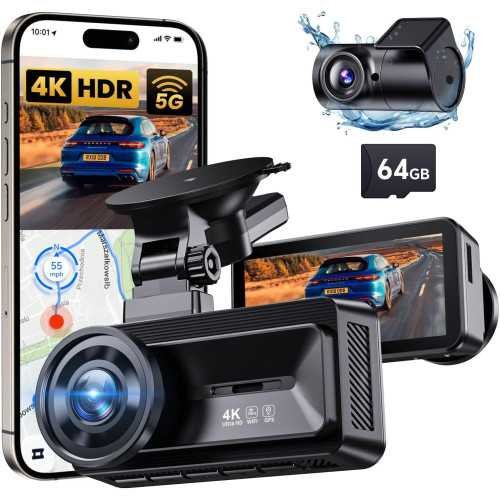 Dual Dash Camera with 4K Quality, GPS, and 24H Protection | TekChoice Electronics