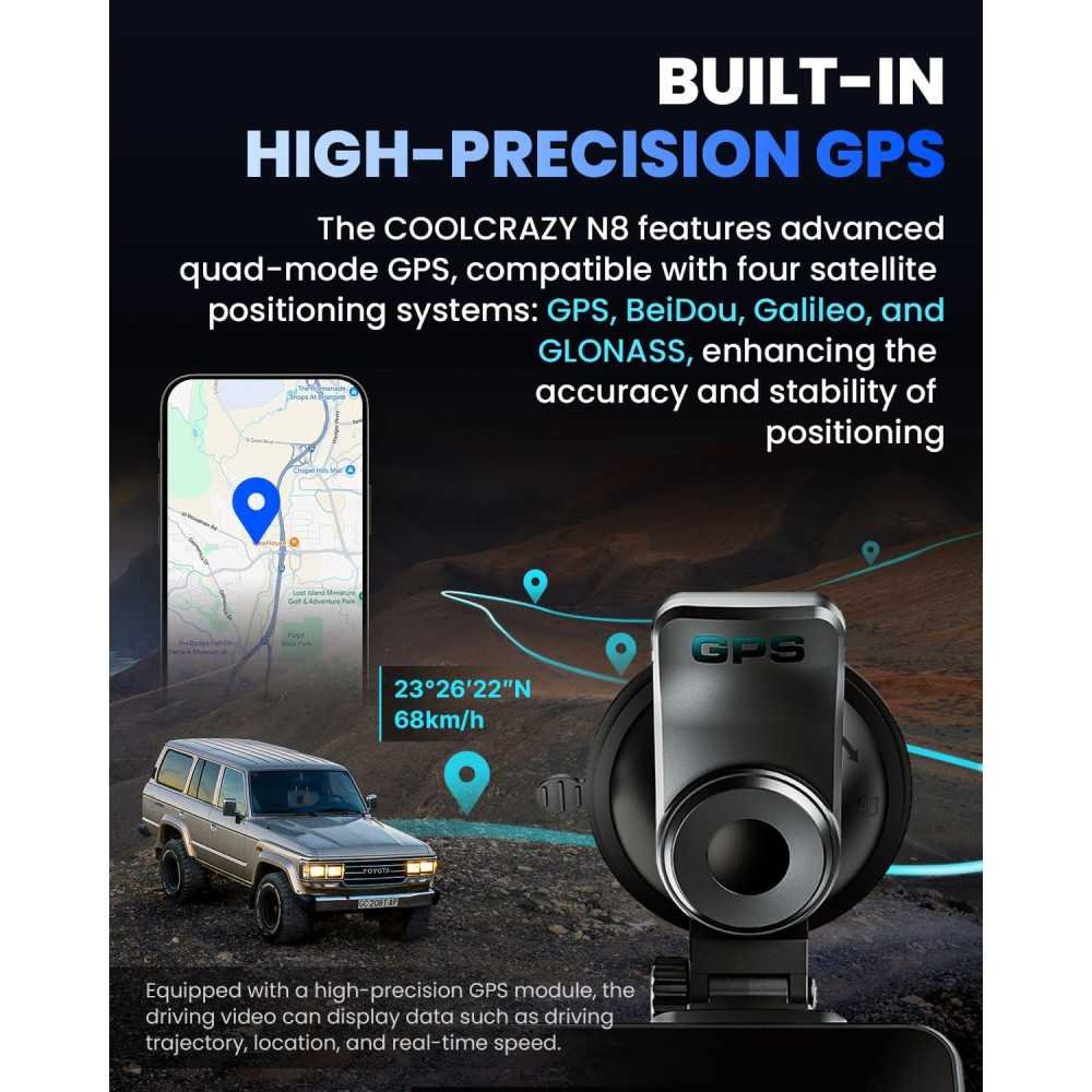 Dual Dash Camera with 4K Quality, GPS, and 24H Protection | TekChoice Electronics