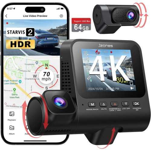 3 Channel 4K Dash Cam with Starvis 2 HDR Night Vision and Triple Camera Setup | TekChoice Electronics