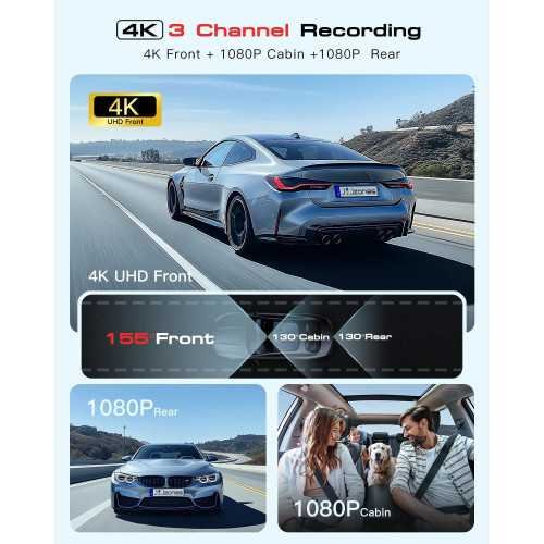 3 Channel 4K Dash Cam with Starvis 2 HDR Night Vision and Triple Camera Setup | TekChoice Electronics