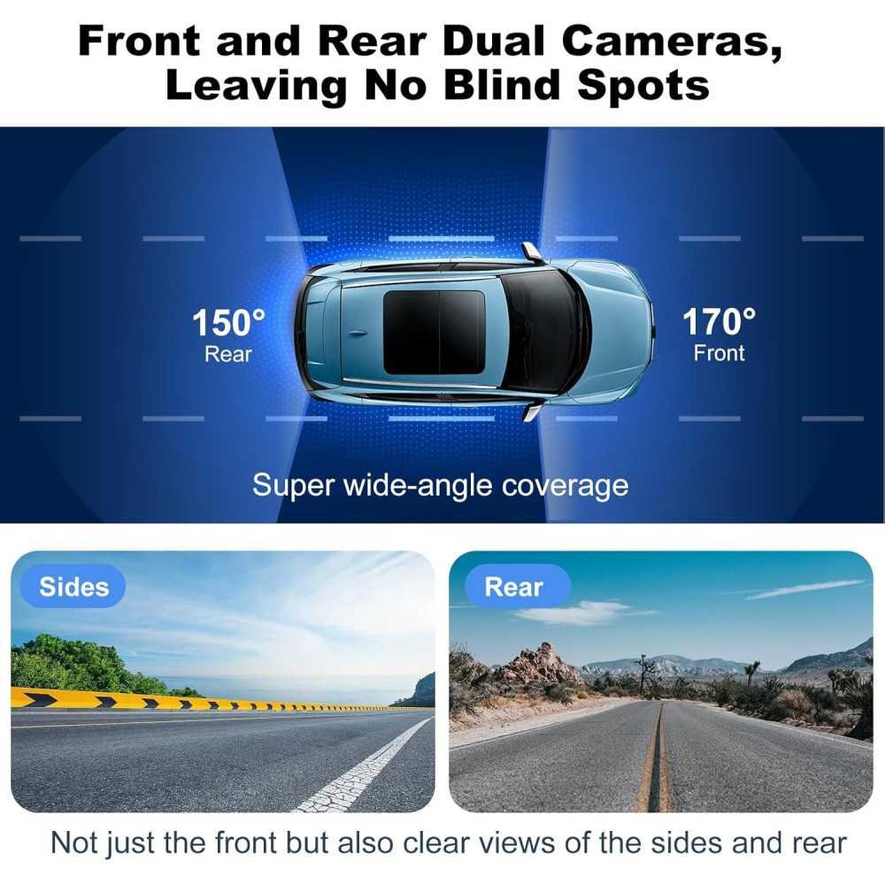 4K Dual Dash Cam with 5G Wi-Fi, GPS, Night Vision, and Parking Mode | TekChoice Electronics