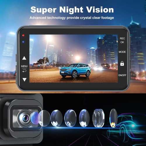 4K Dual Dash Cam with 5G Wi-Fi, GPS, Night Vision, and Parking Mode | TekChoice Electronics