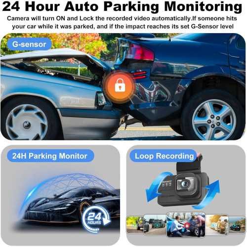 4K Dual Dash Cam with 5G Wi-Fi, GPS, Night Vision, and Parking Mode | TekChoice Electronics