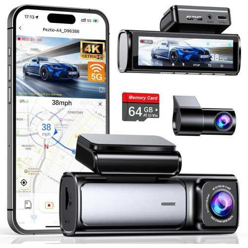 4K Dual Dash Cam with 5G WiFi, GPS, and Advanced Features for Total Car Security | TekChoice Electronics