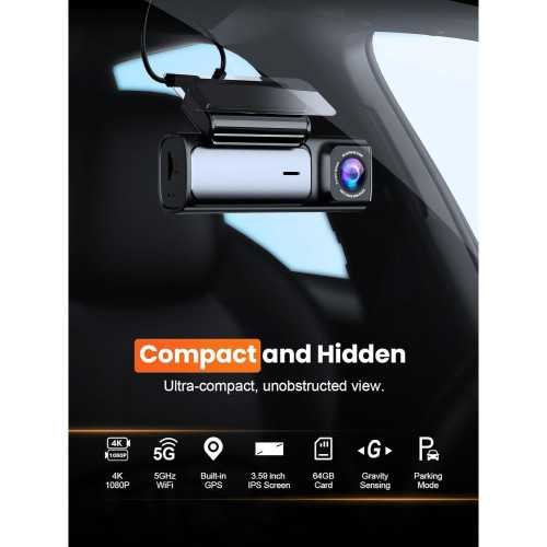 4K Dual Dash Cam with 5G WiFi, GPS, and Advanced Features for Total Car Security | TekChoice Electronics