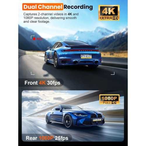 4K Dual Dash Cam with 5G WiFi, GPS, and Advanced Features for Total Car Security | TekChoice Electronics