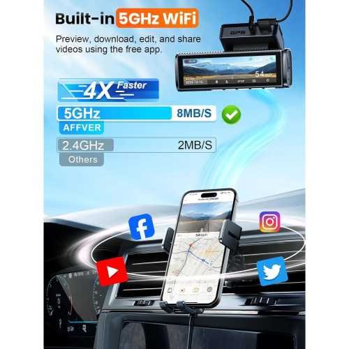 4K Dual Dash Cam with 5G WiFi, GPS, and Advanced Features for Total Car Security | TekChoice Electronics