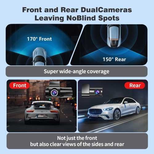 4K Front and Rear Dash Cam with Night Vision, WiFi, GPS, and Parking Mode | TekChoice Electronics